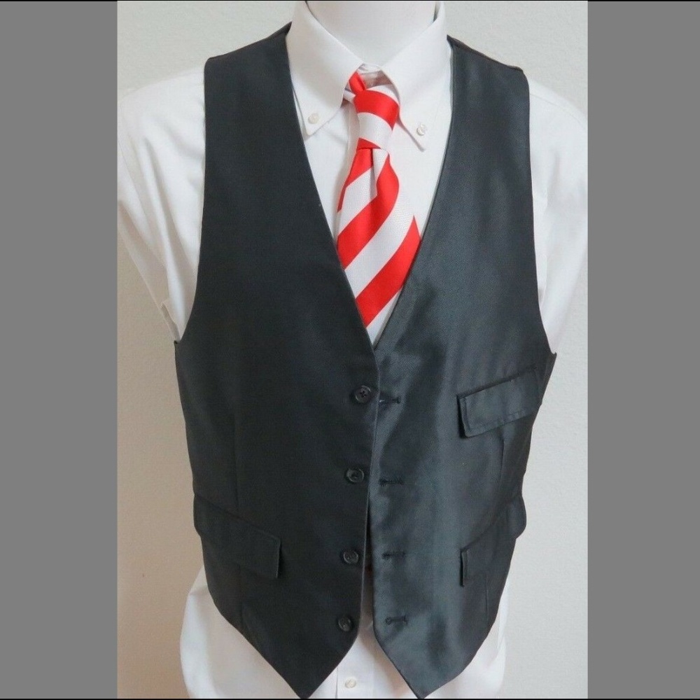Sz M Gray Metallic Midtown Man Mens #39W Suit Vest